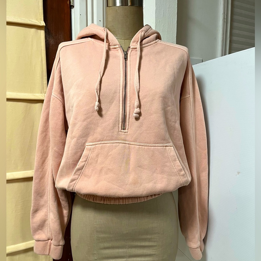 Free people pullover pink intercept 1/2 zipped hoodie - Picture 2 of 14